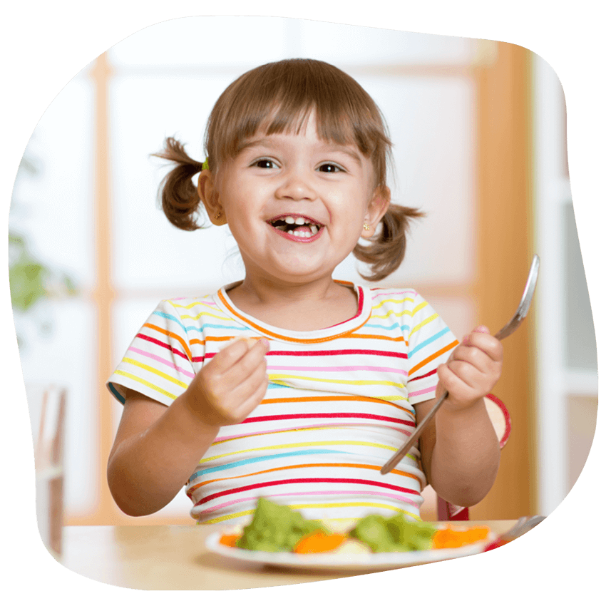 Young Girl Eating a Nutritious Food