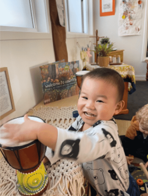 Baby Boy Playing Drums — Early Learning Centre Maudsland,QLD